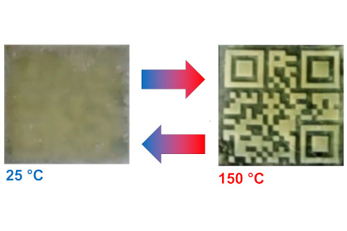 Je nach Temperatur sieht man nur ein unscheinbares Material - oder einen QR-Code