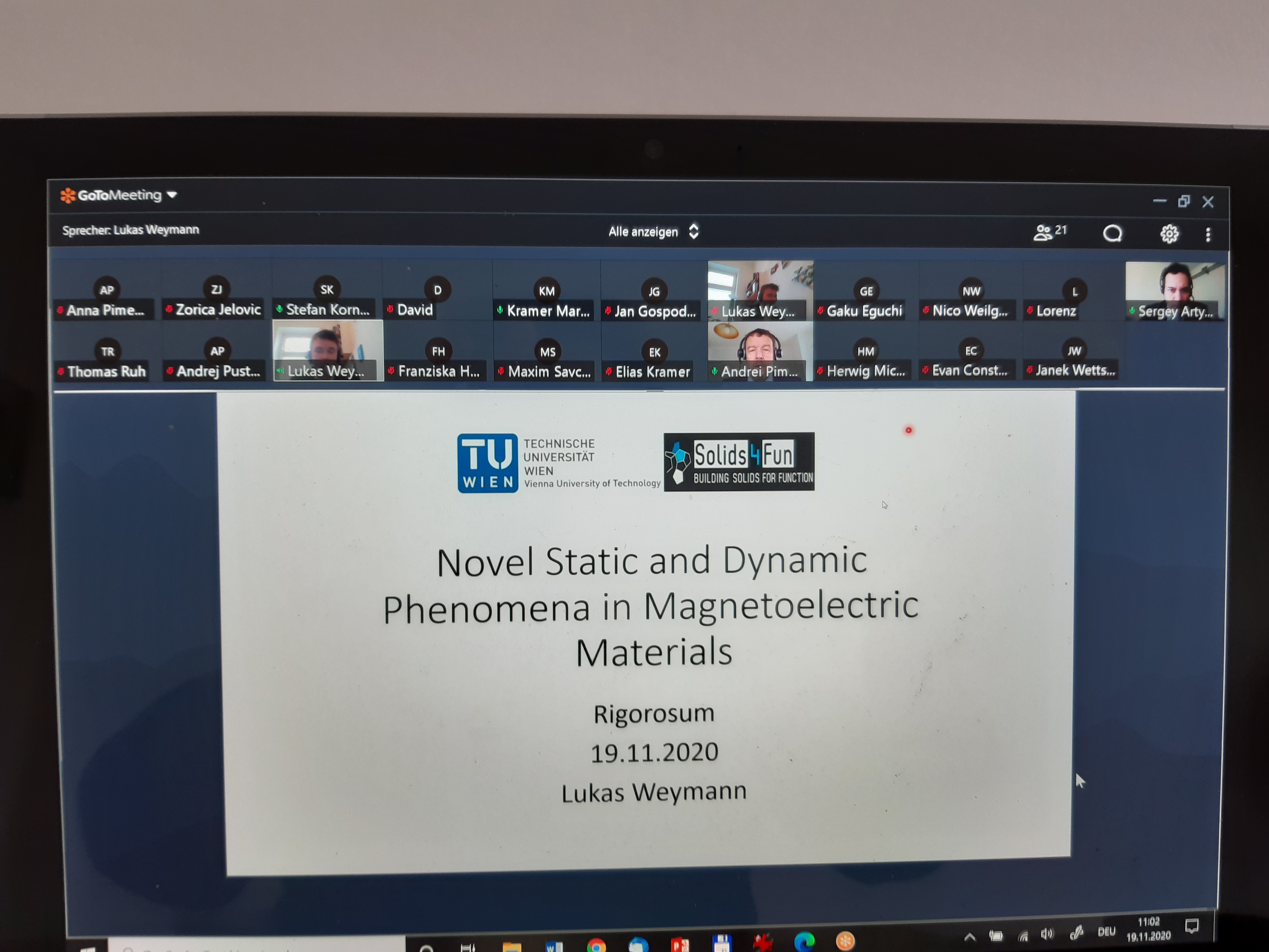 Online PhD defense of Lukas Weymann